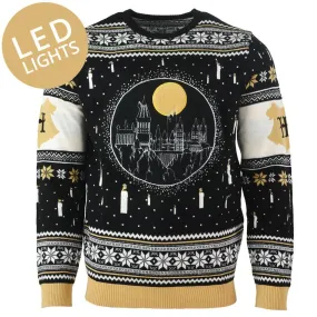 Harry Potter Hogwarts Castle LED Knitted Christmas Jumper / Sweater
