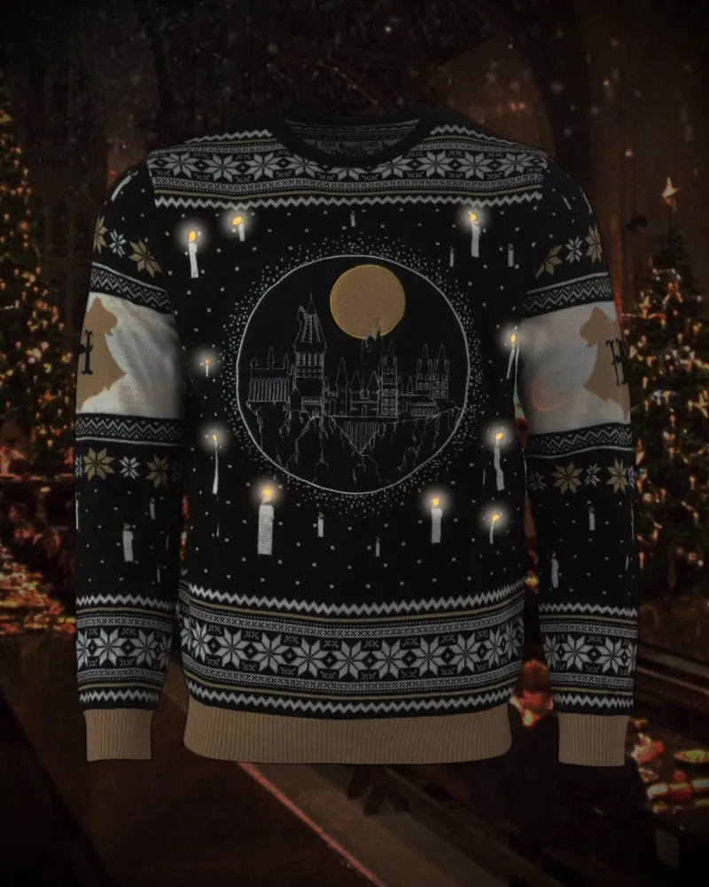 Harry Potter Hogwarts Castle LED Knitted Christmas Jumper / Sweater