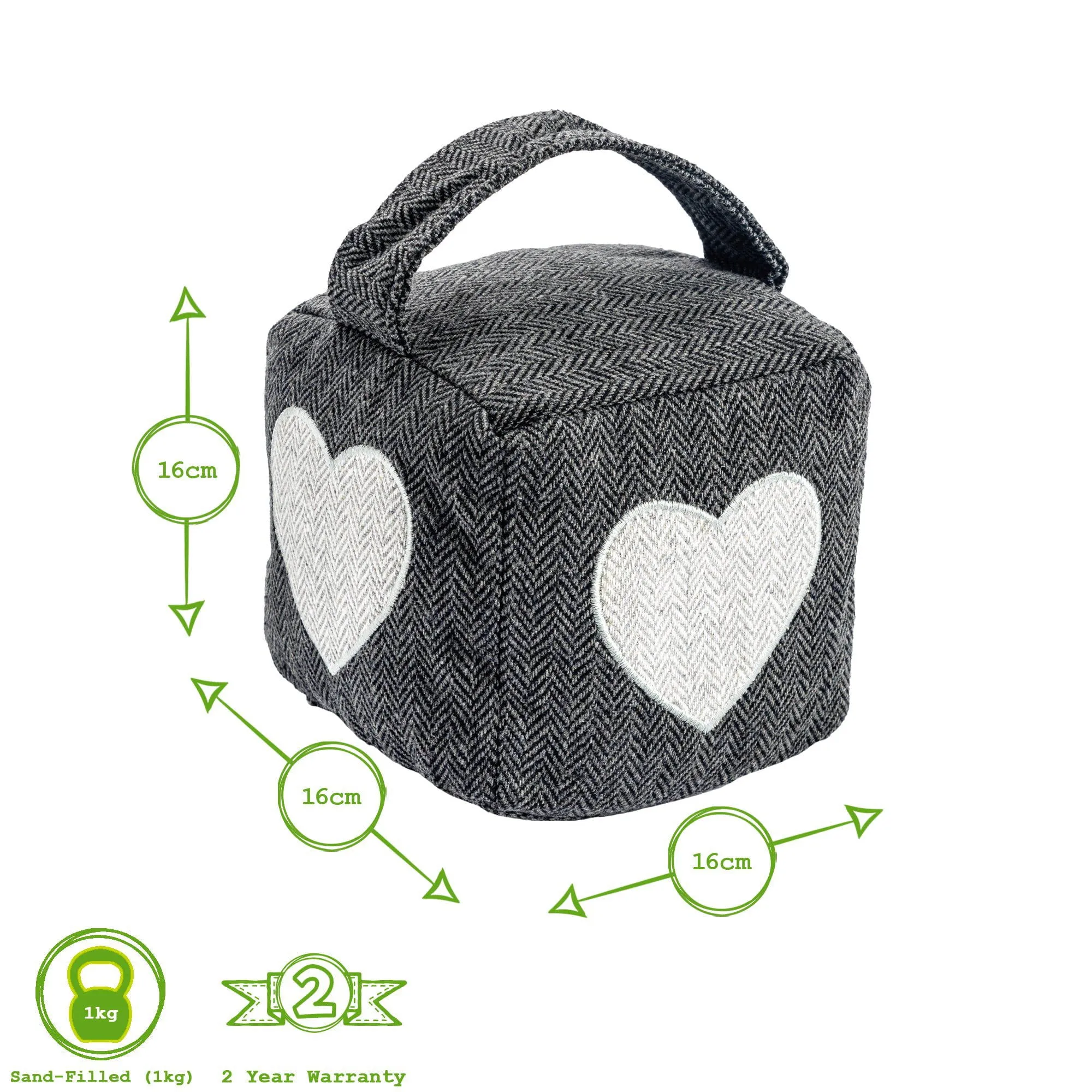 Heart Herringbone Door Stop - By Nicola Spring
