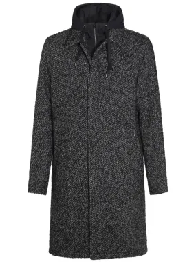 HERNO Men's Stylish Bouclé Jacket with Detachable Panels and Hood