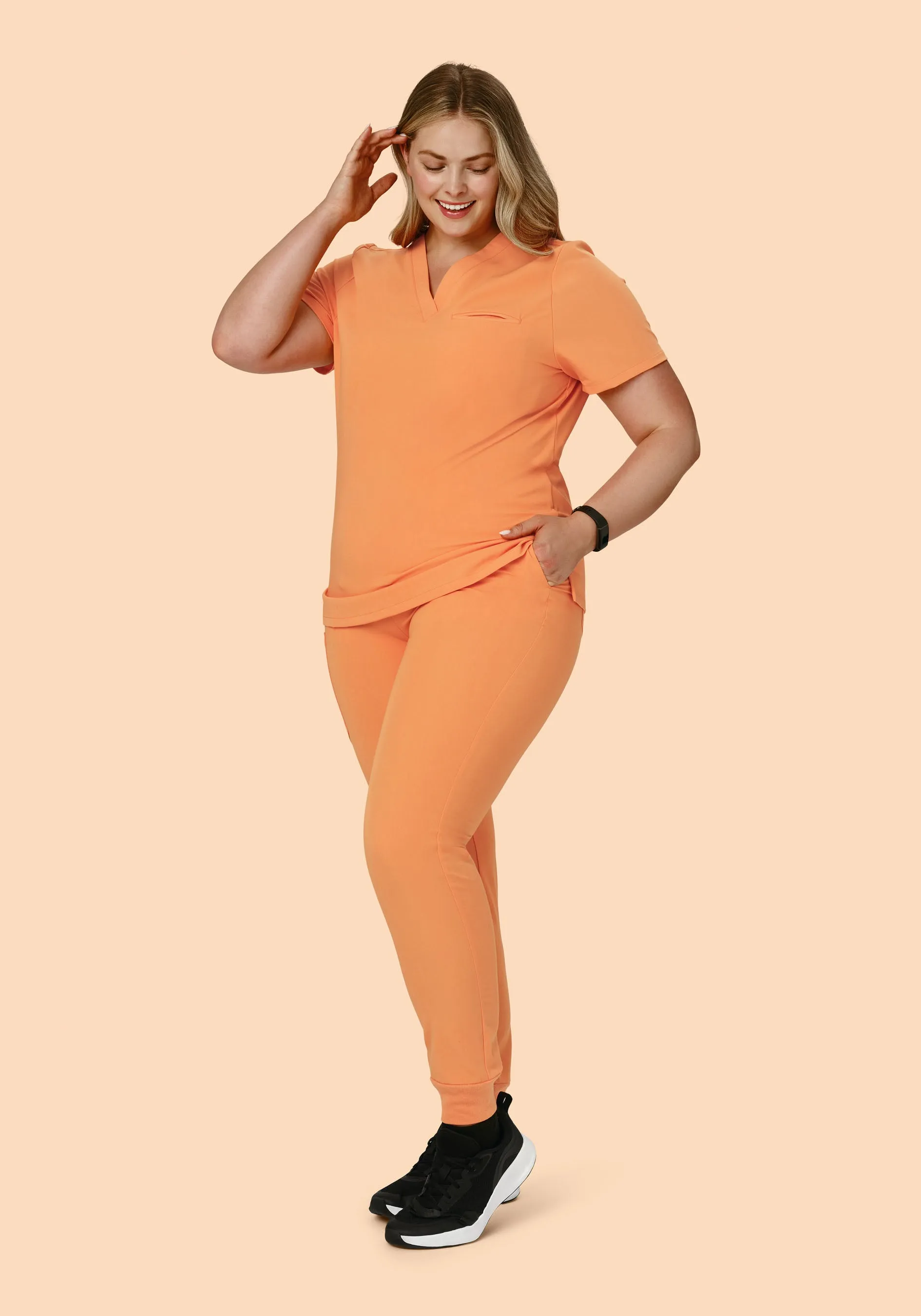 High Waisted Joggers Cantaloupe