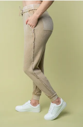 High Waisted Solid Knit Jogger - Full