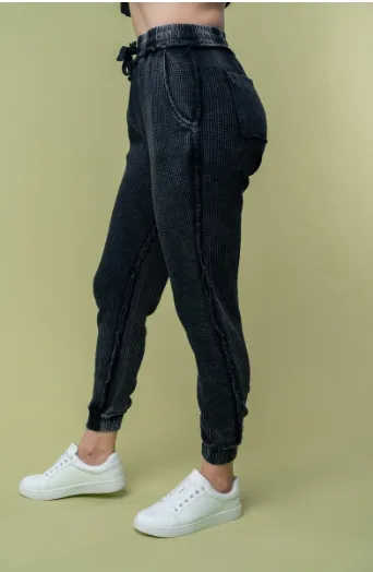 High Waisted Solid Knit Jogger - Full