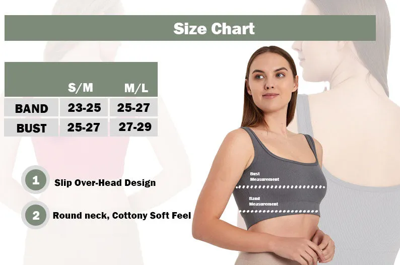 Juniors' and Women's Unlined Sports Bra - Ultra Soft, Seamless Bra Moisture-Wicking & Quick Drying Activewear