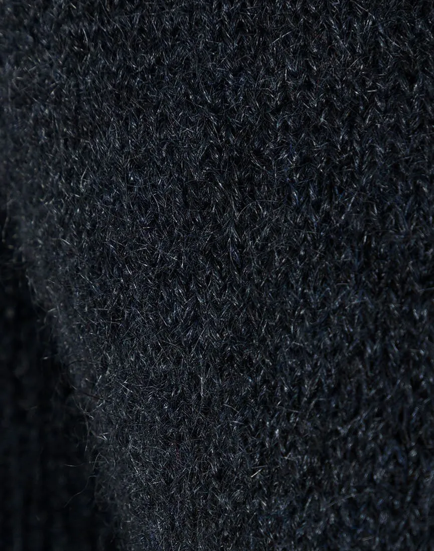 Ladies Camaieu Navy Round Neck Soft Wool Blend Jumpers