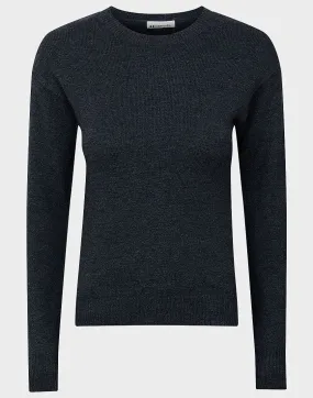 Ladies Camaieu Navy Round Neck Soft Wool Blend Jumpers