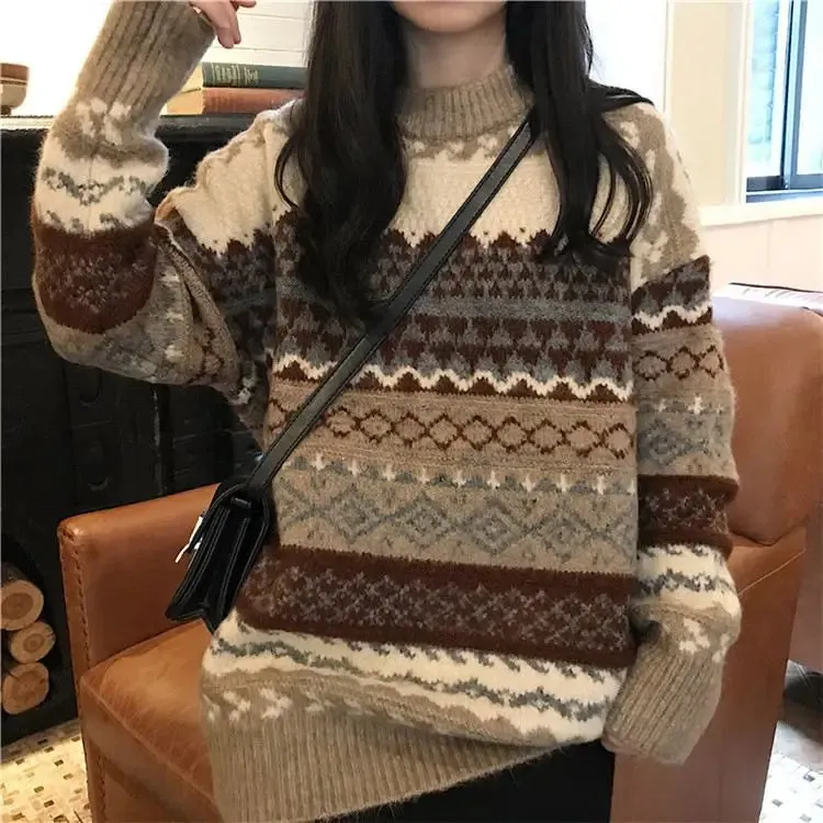 Ladies Casual Vintage Jumper For Winter