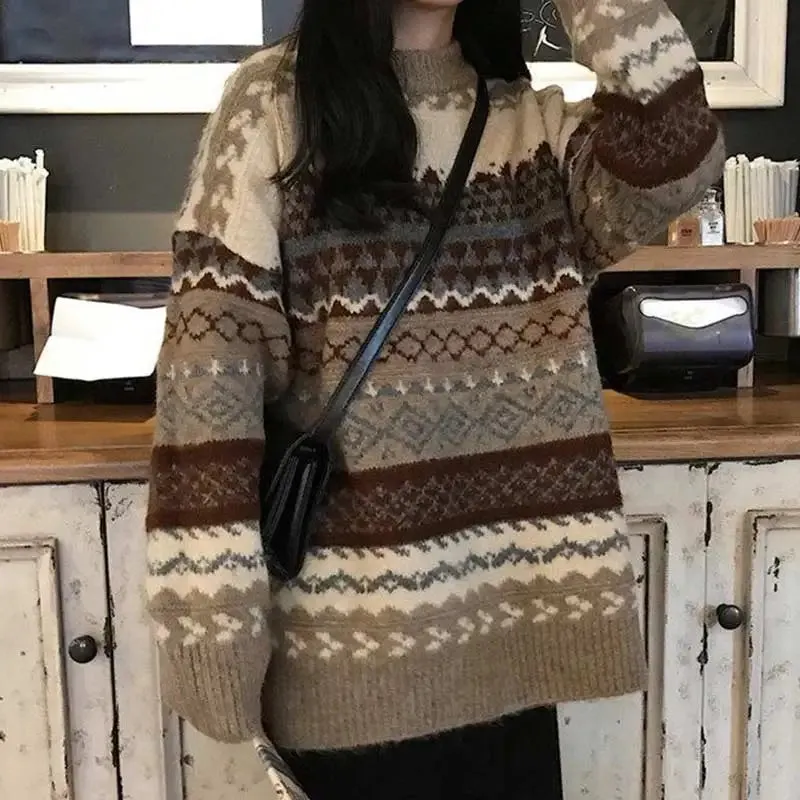 Ladies Casual Vintage Jumper For Winter