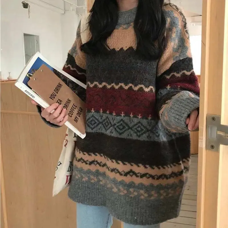 Ladies Casual Vintage Jumper For Winter