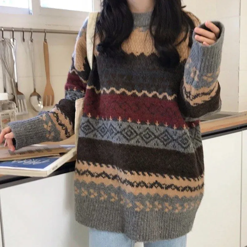 Ladies Casual Vintage Jumper For Winter