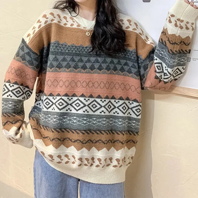Ladies Casual Vintage Jumper For Winter