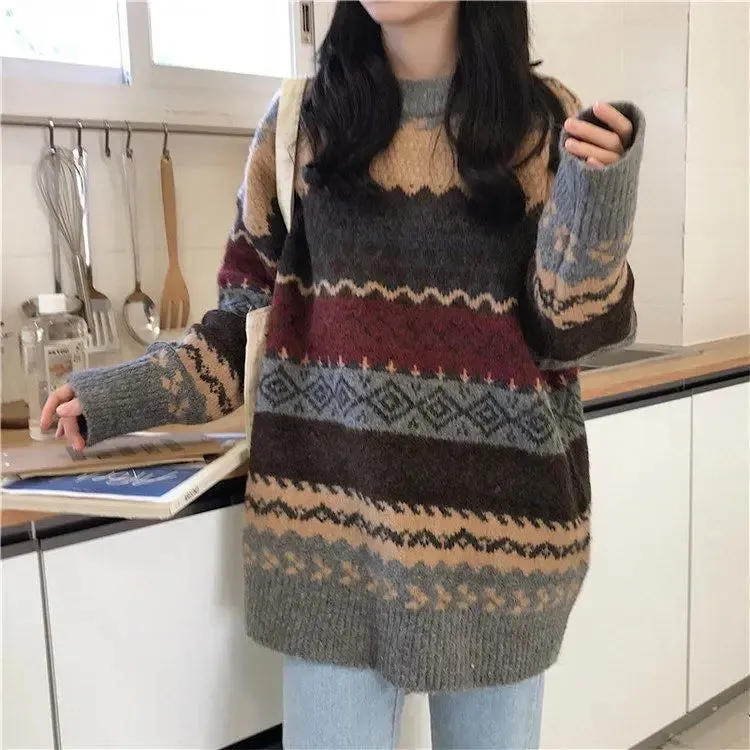 Ladies Casual Vintage Jumper For Winter