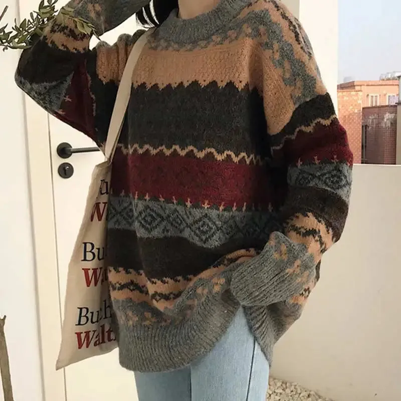 Ladies Casual Vintage Jumper For Winter