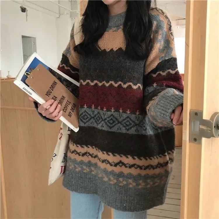 Ladies Casual Vintage Jumper For Winter