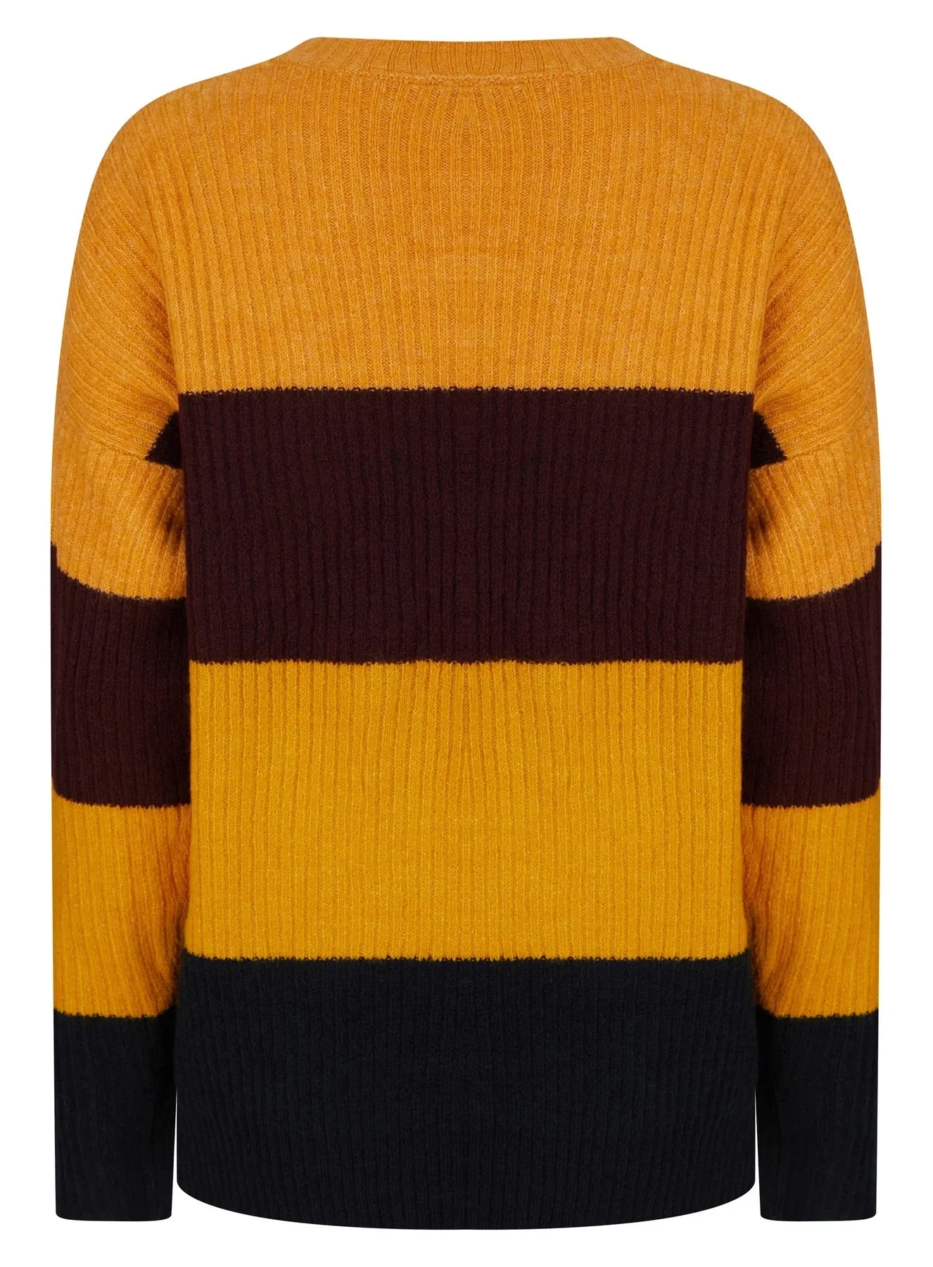 Ladies Striped Color Block Soft Knit Jumper