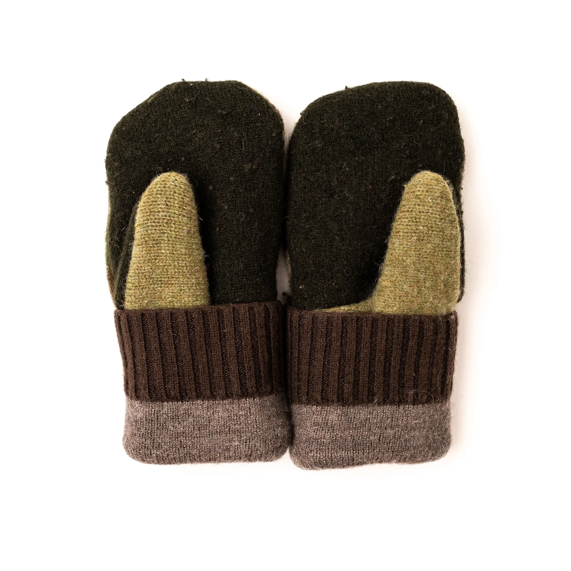 Large Kid's Wool Sweater Mittens | Army Men
