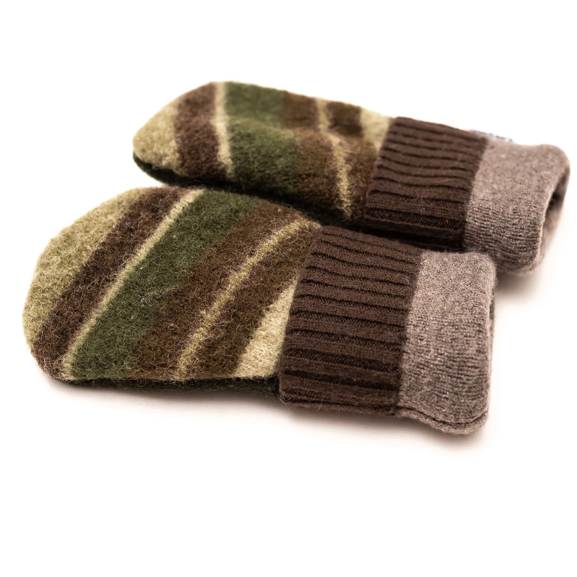 Large Kid's Wool Sweater Mittens | Army Men