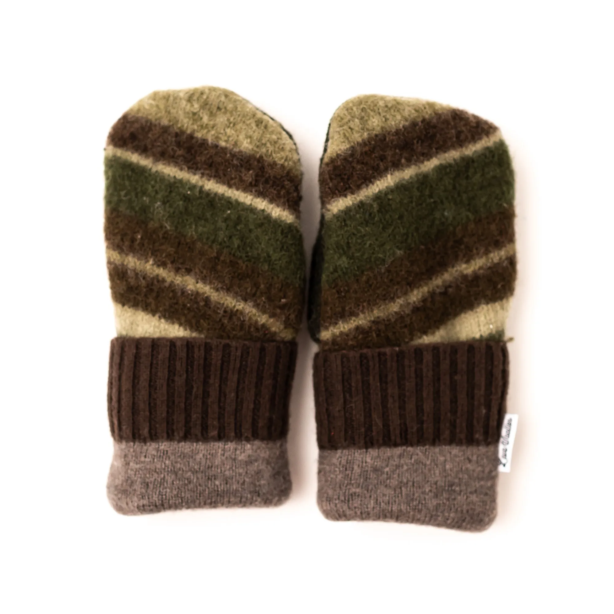 Large Kid's Wool Sweater Mittens | Army Men