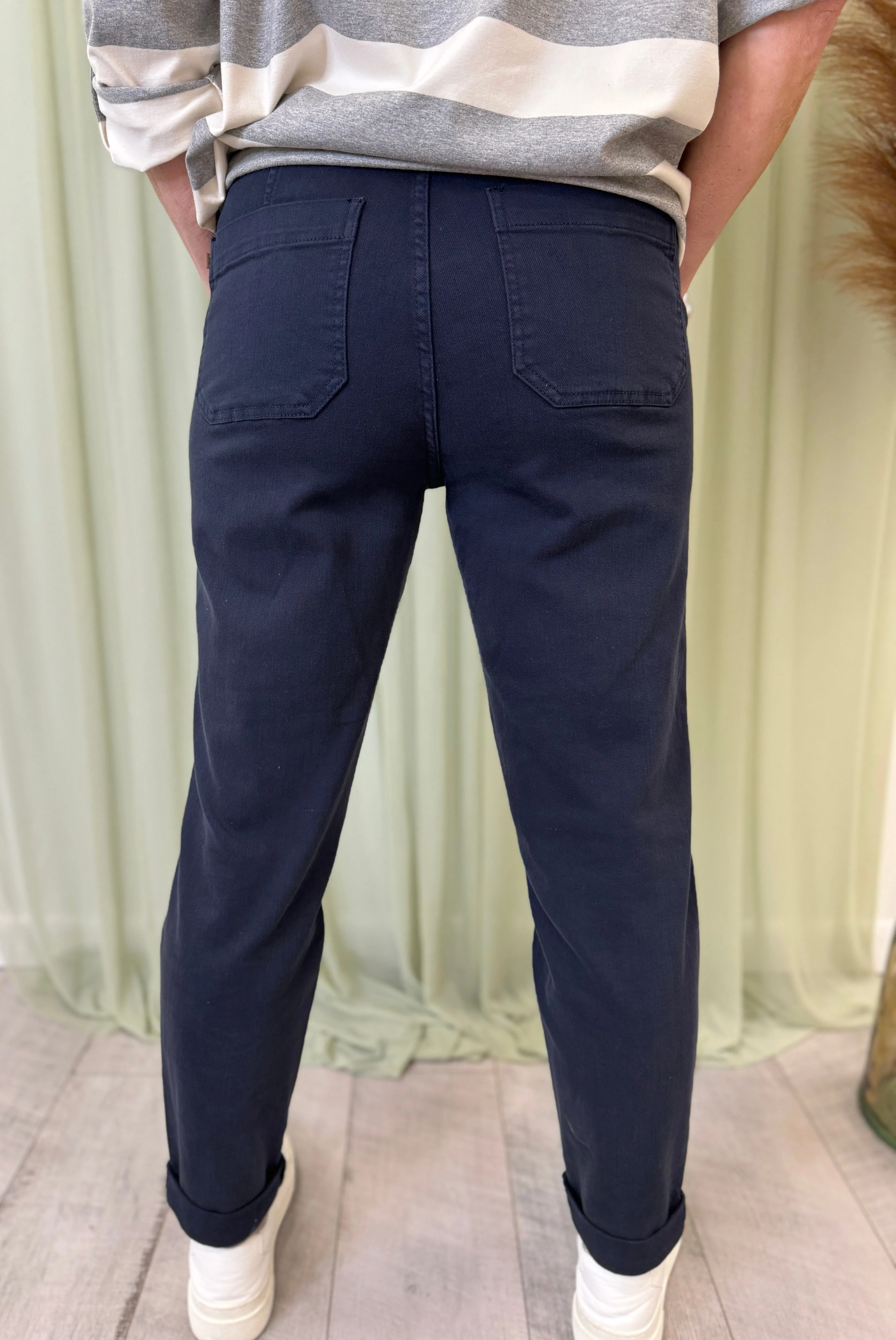 Louie -  Pair of High Waisted Dyed Cuffed Joggers