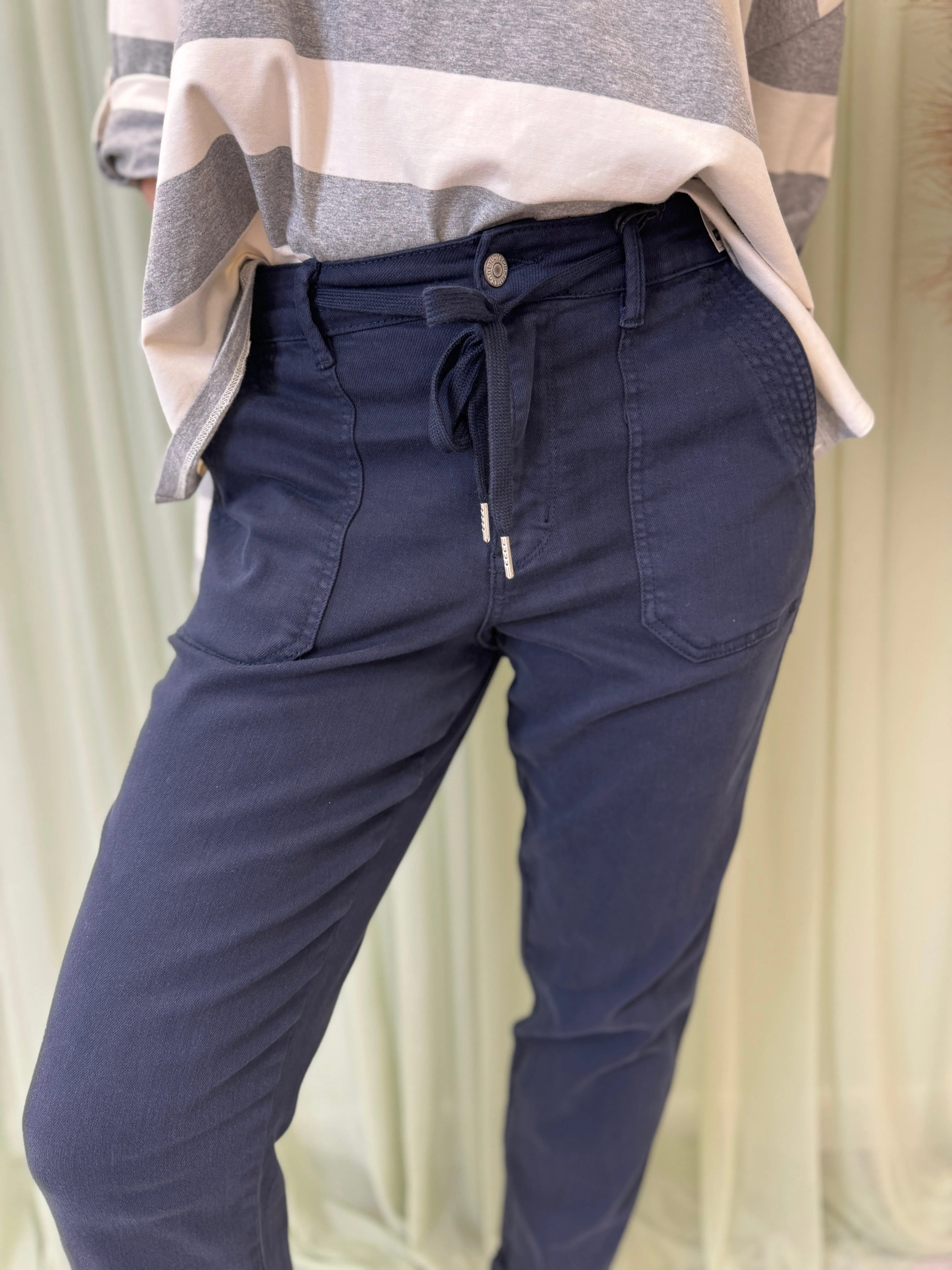 Louie -  Pair of High Waisted Dyed Cuffed Joggers
