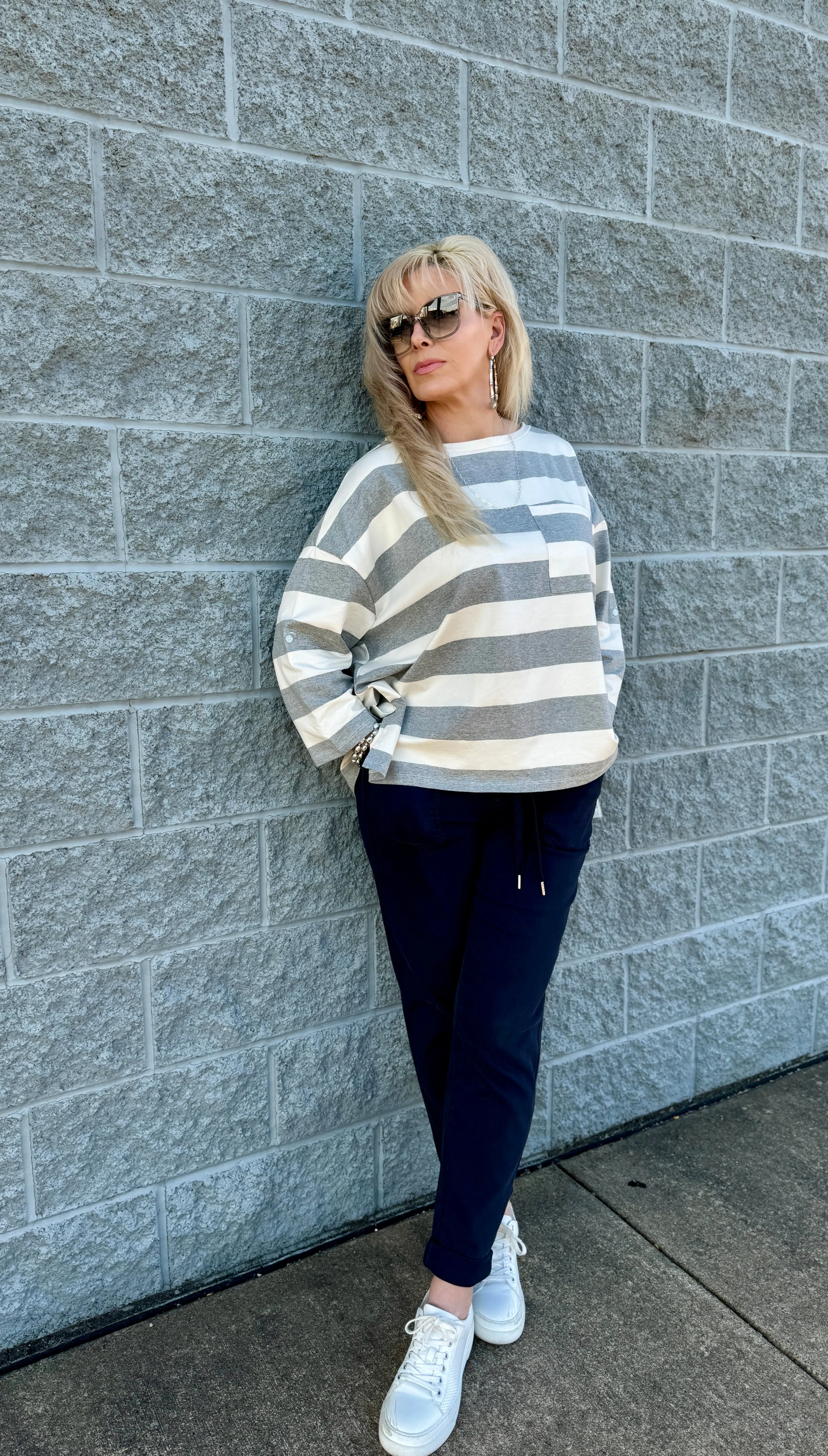 Louie -  Pair of High Waisted Dyed Cuffed Joggers