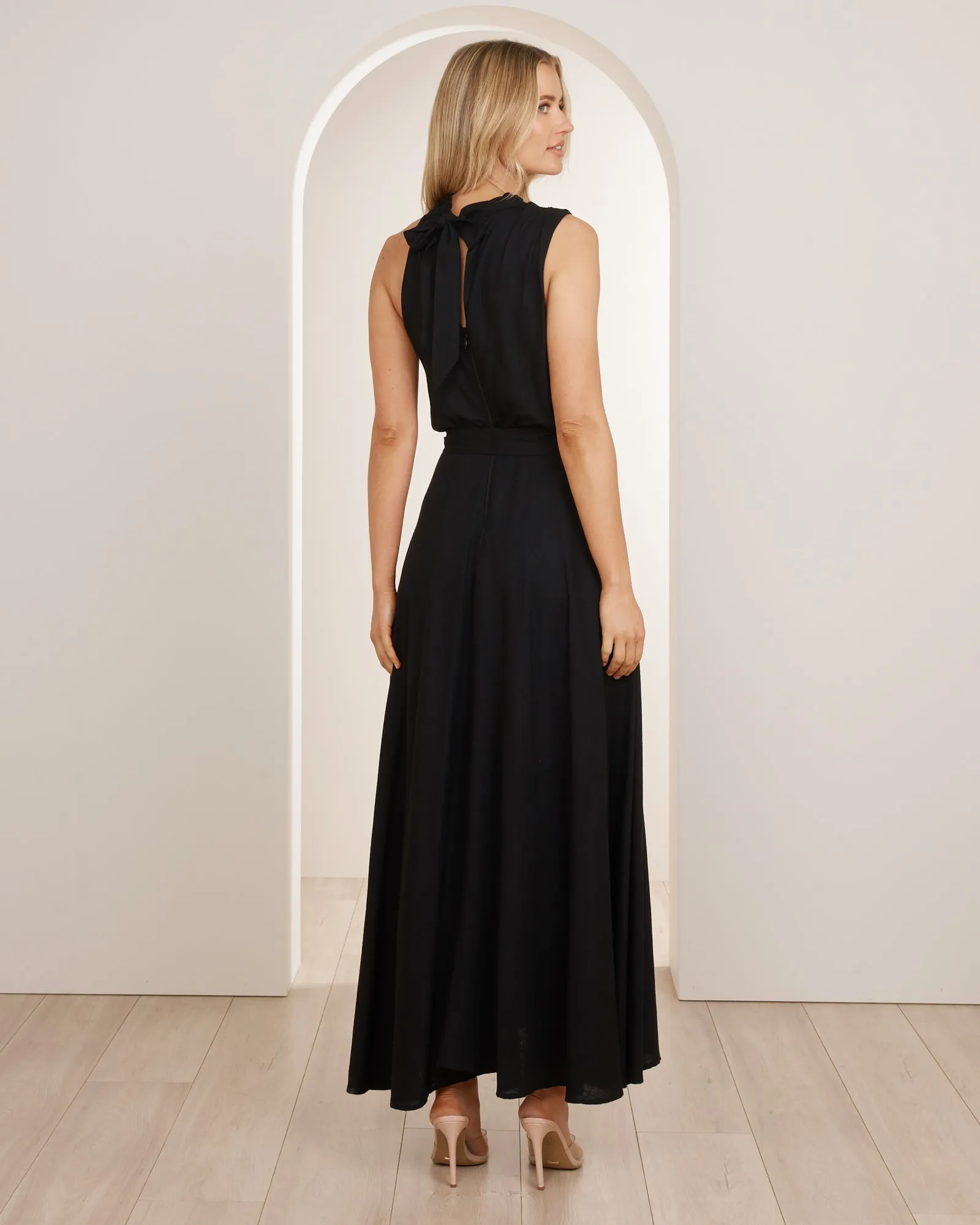 Luna High Neck Midi Dress