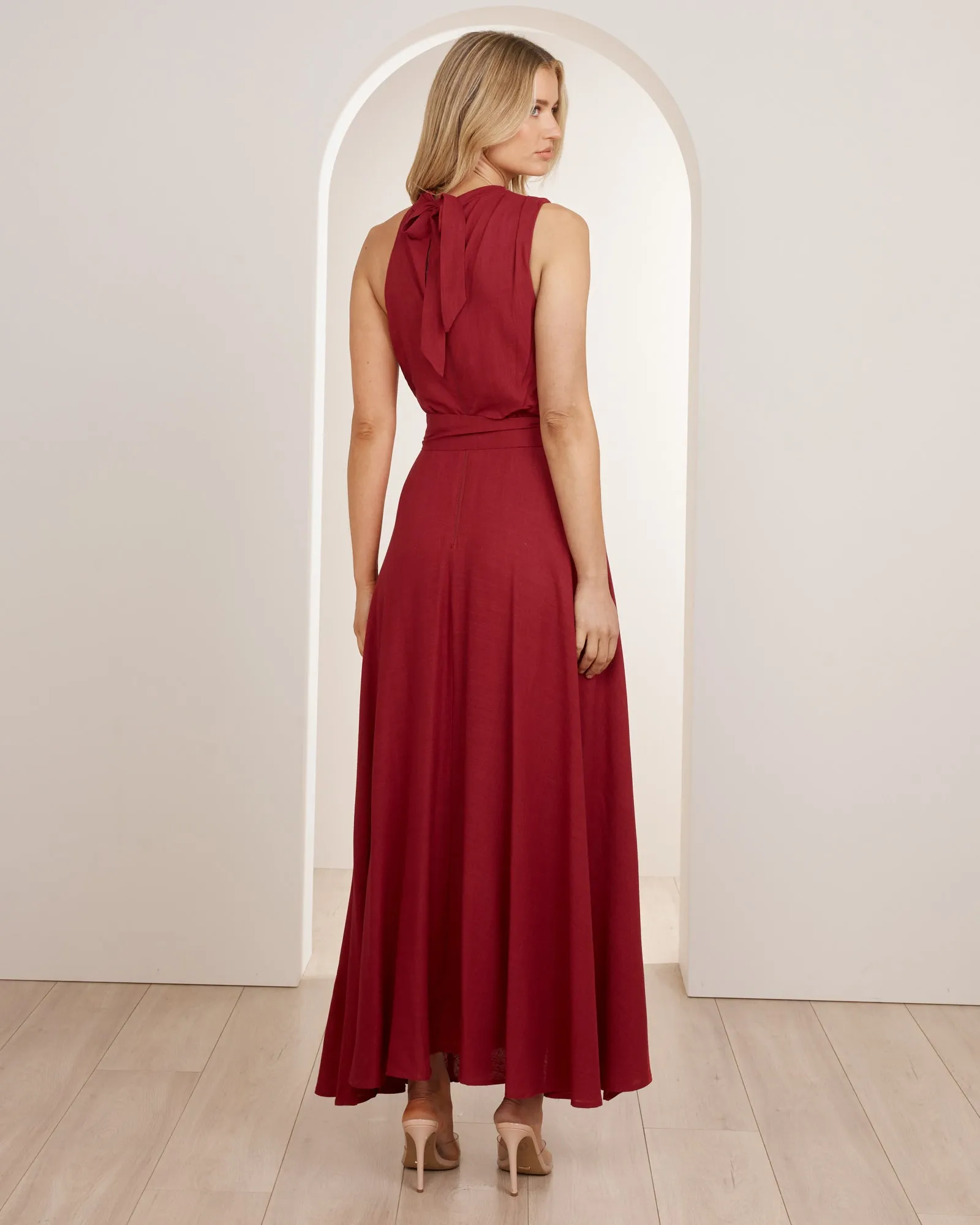 Luna High Neck Midi Dress