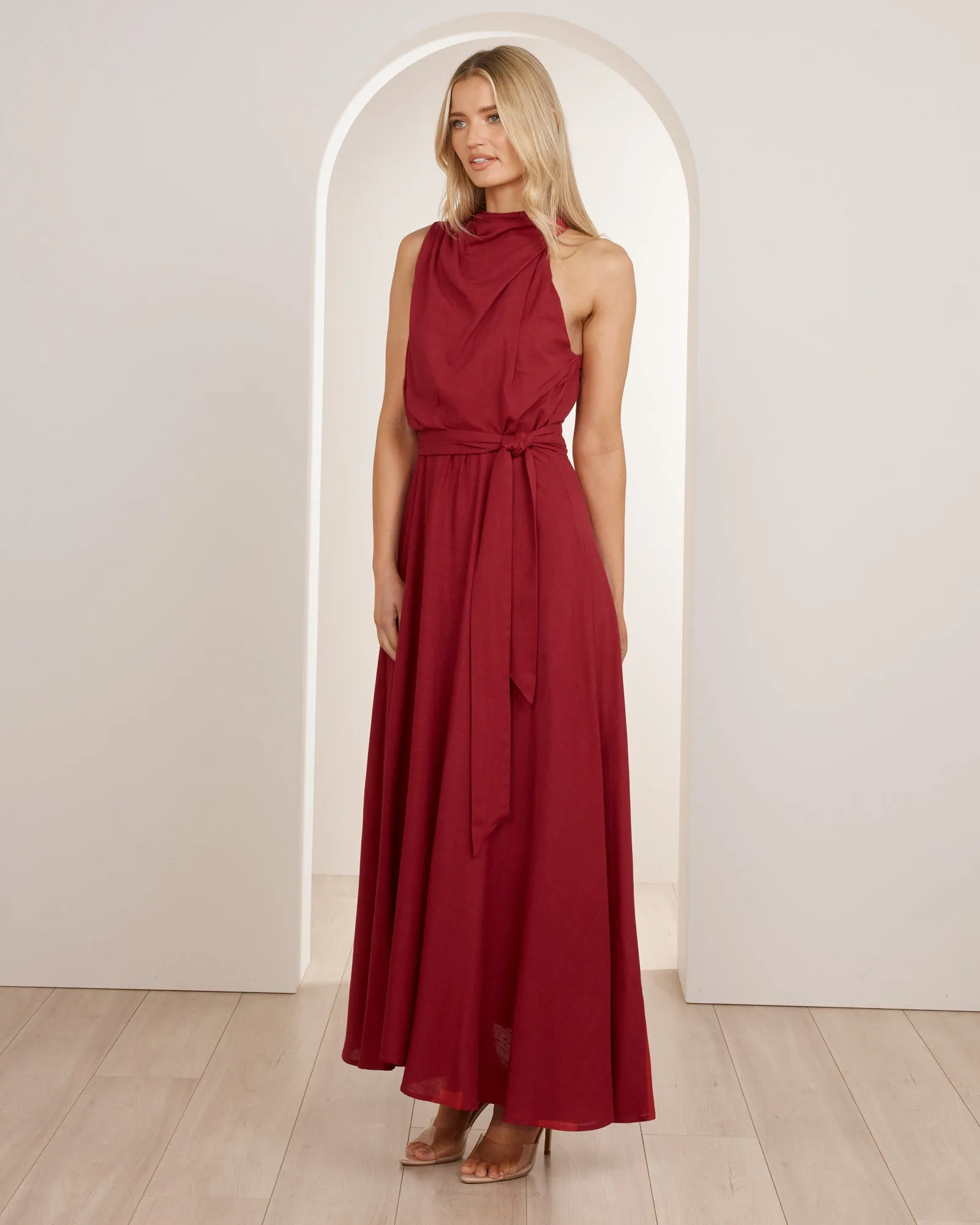 Luna High Neck Midi Dress