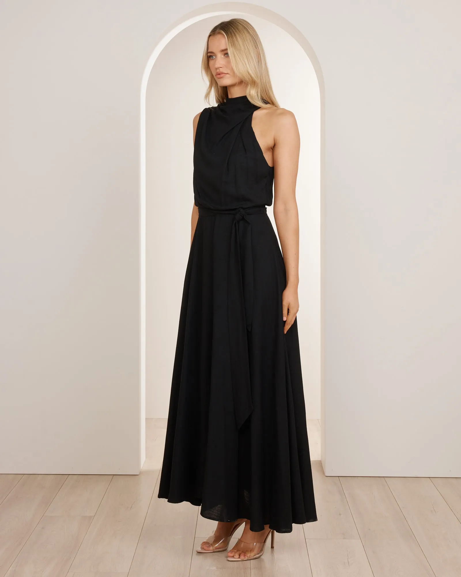 Luna High Neck Midi Dress