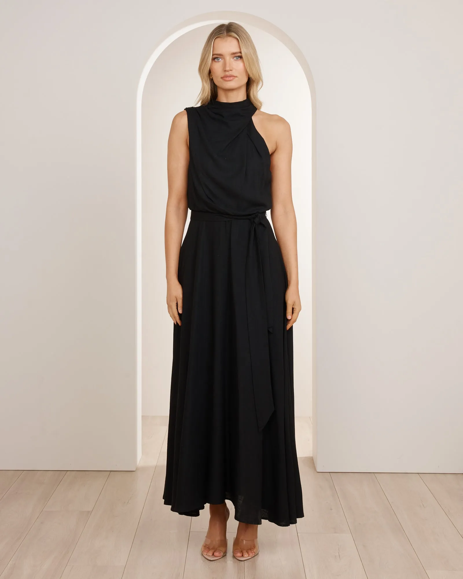 Luna High Neck Midi Dress