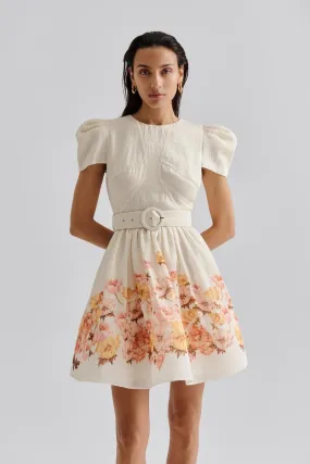 MALINA VANNA CREAM POUF SLEEVE MINI DRESS 125