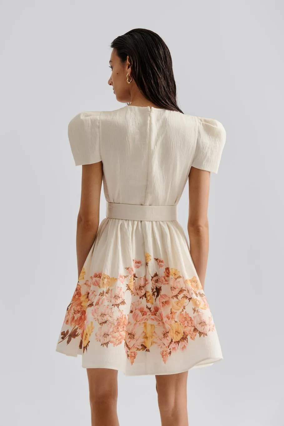 MALINA VANNA CREAM POUF SLEEVE MINI DRESS 125