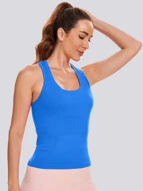 MathCat Racerback Athletic Yoga Workout Tank Top Lakeblue