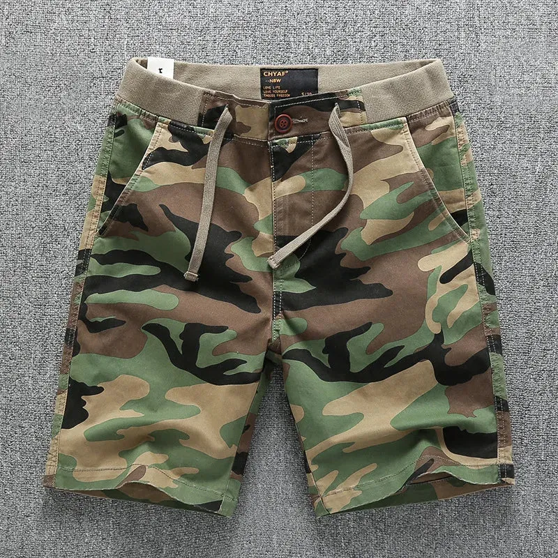 Men's Cargo Shorts 2024 Men Summer Short Pants Camouflage Navy Blue Green Straight Cut Casual Shorts For Men Knee Length Pants