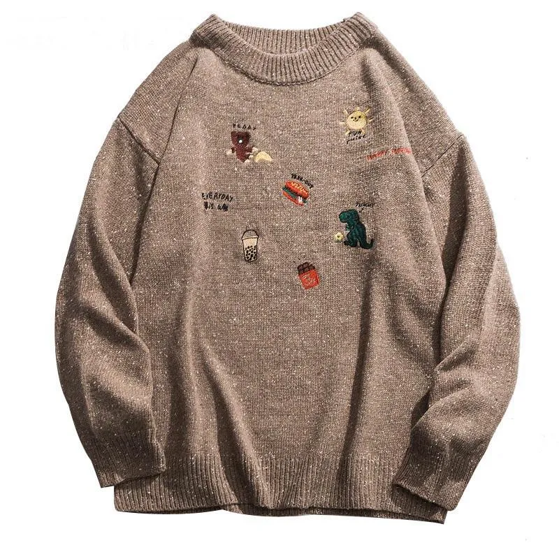 Men's Casual Knitted Pullover With Embroidery