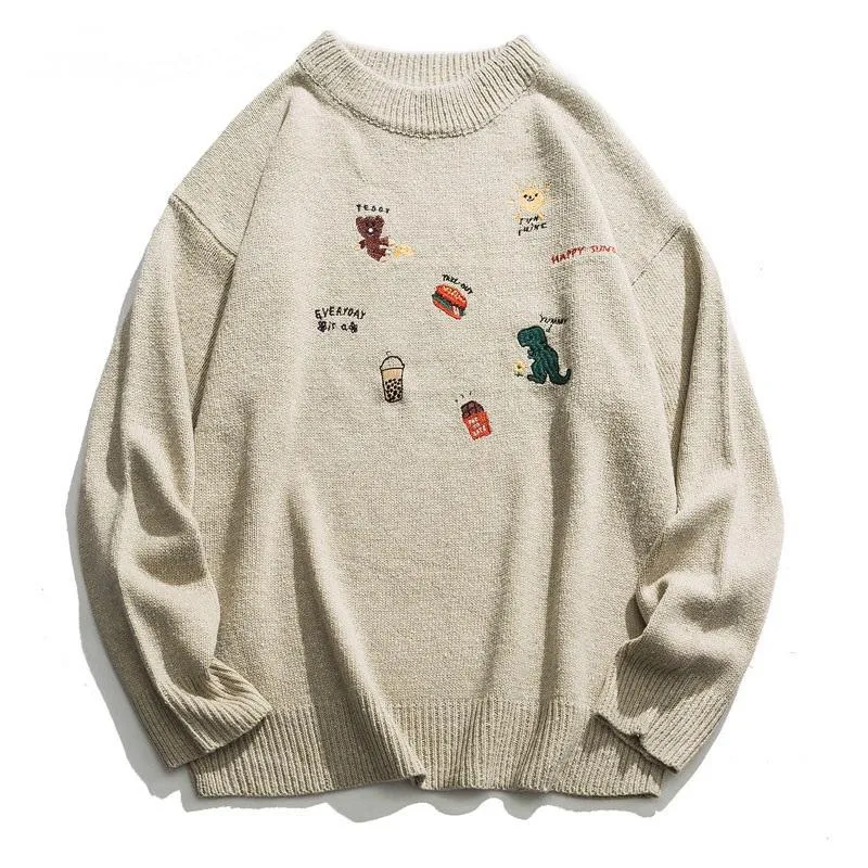 Men's Casual Knitted Pullover With Embroidery