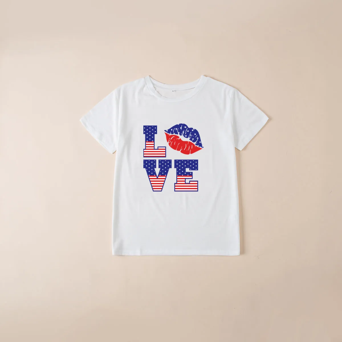 Mom and Me 4th Of July Day Letter Print Short-sleeve Tshirt