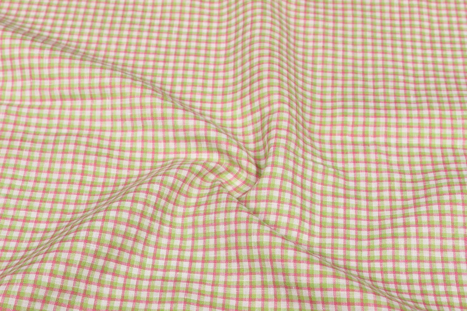 Multicolor  Checks Yarn dyed Linen  Fabric