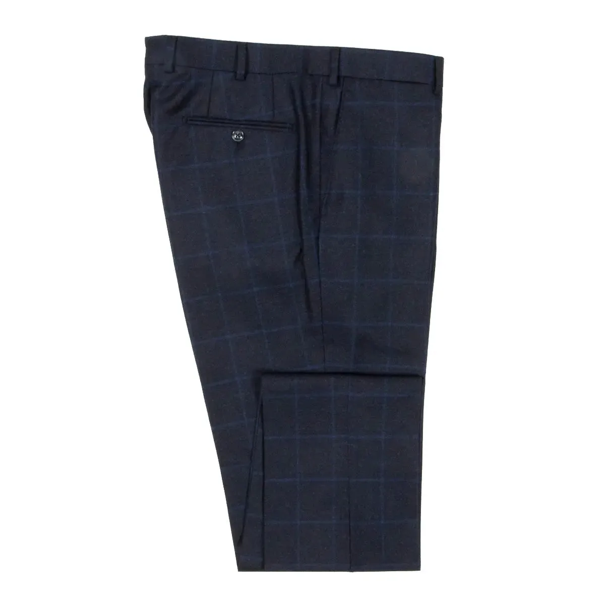 Navy Wool & Cashmere Windowpane Check Suit