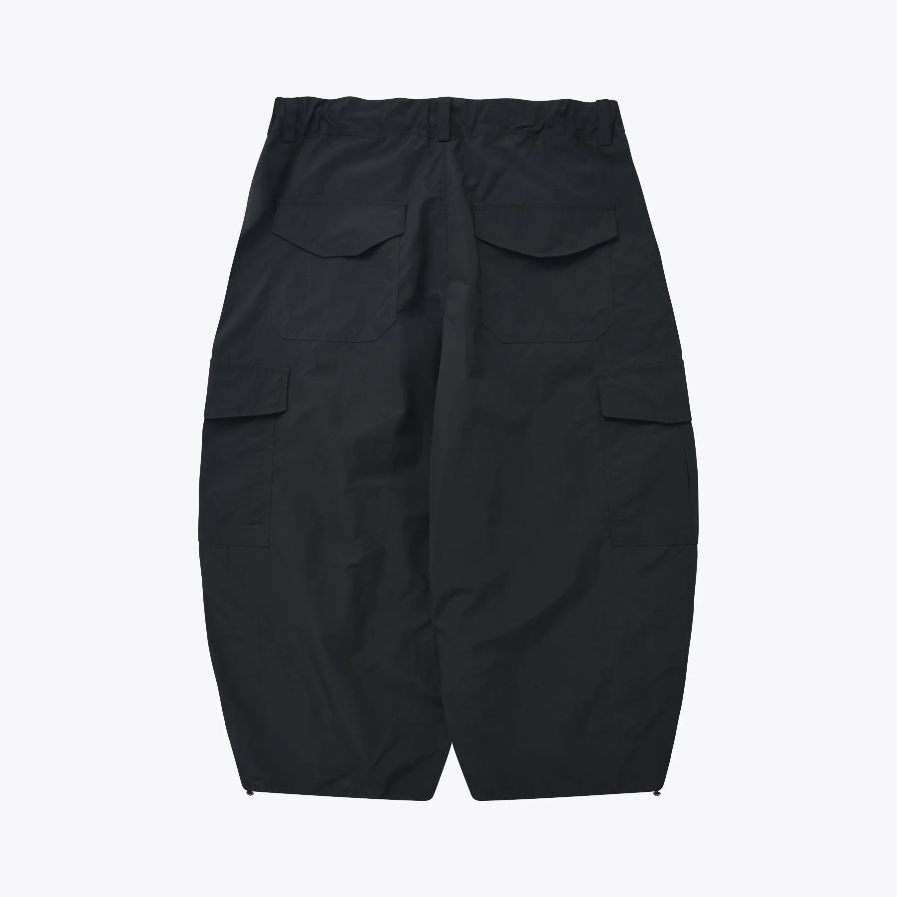 NYLON CARGO BALLOON PANTS - BLACK