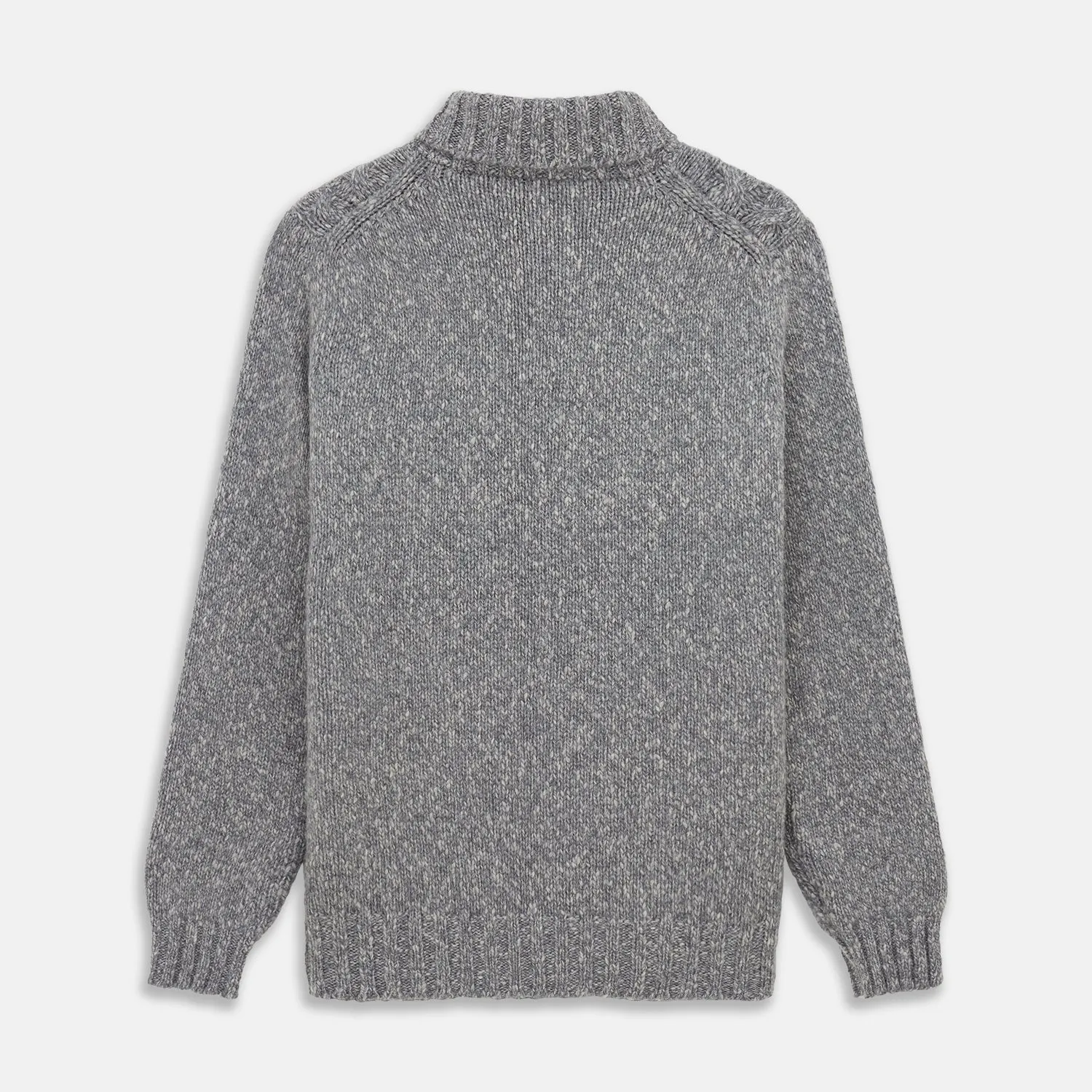Oatmeal Cashmere Melange Clark Roll Neck Jumper