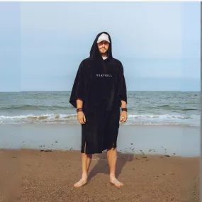 Organic Towelling Robe Black