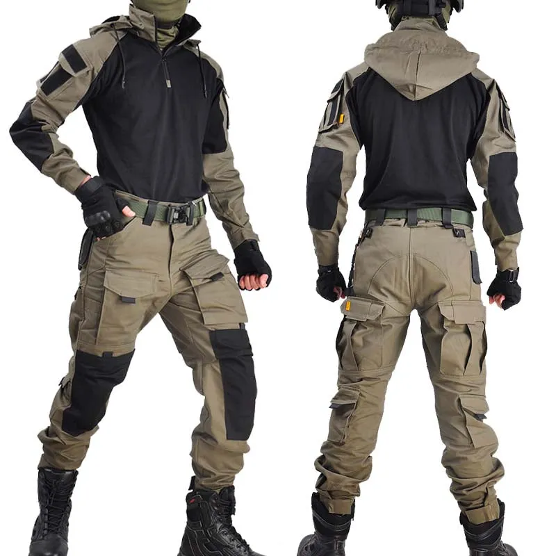 Outdoor Combat Hooded Suits Uniform Pants with Pads