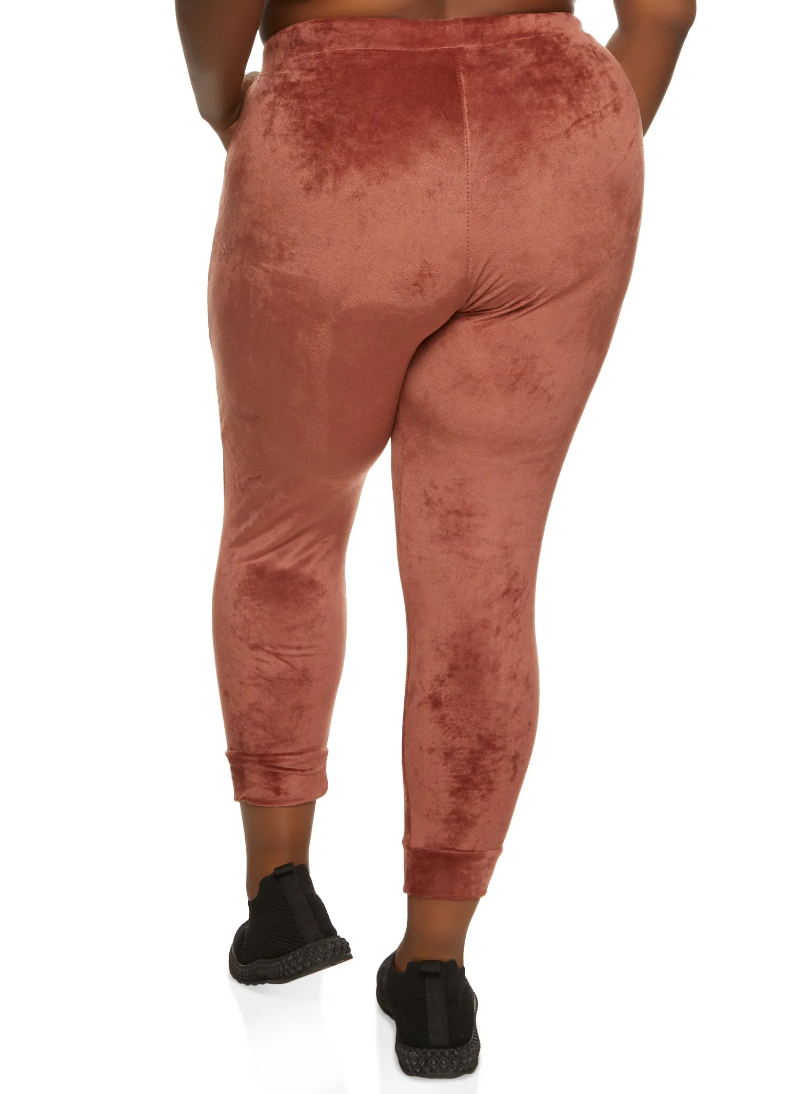 Plus Size Velour High Waisted Joggers