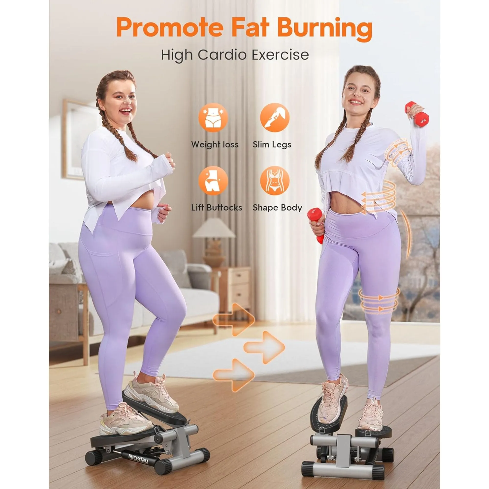 Portable Mini Stepper Step Machine for Home Gym Office Exercise Workout