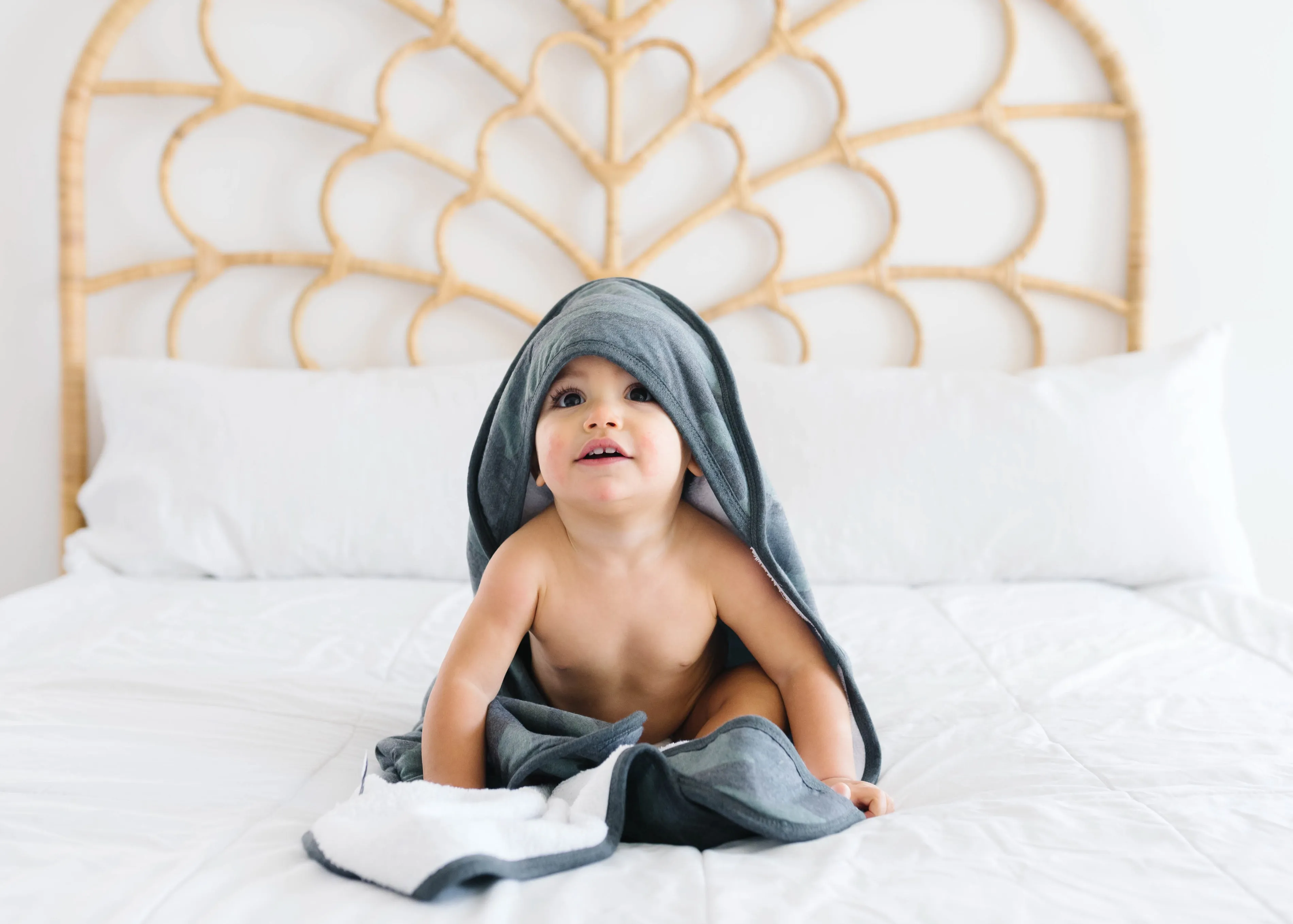 Premium Baby Knit Hooded Towel - Hunter