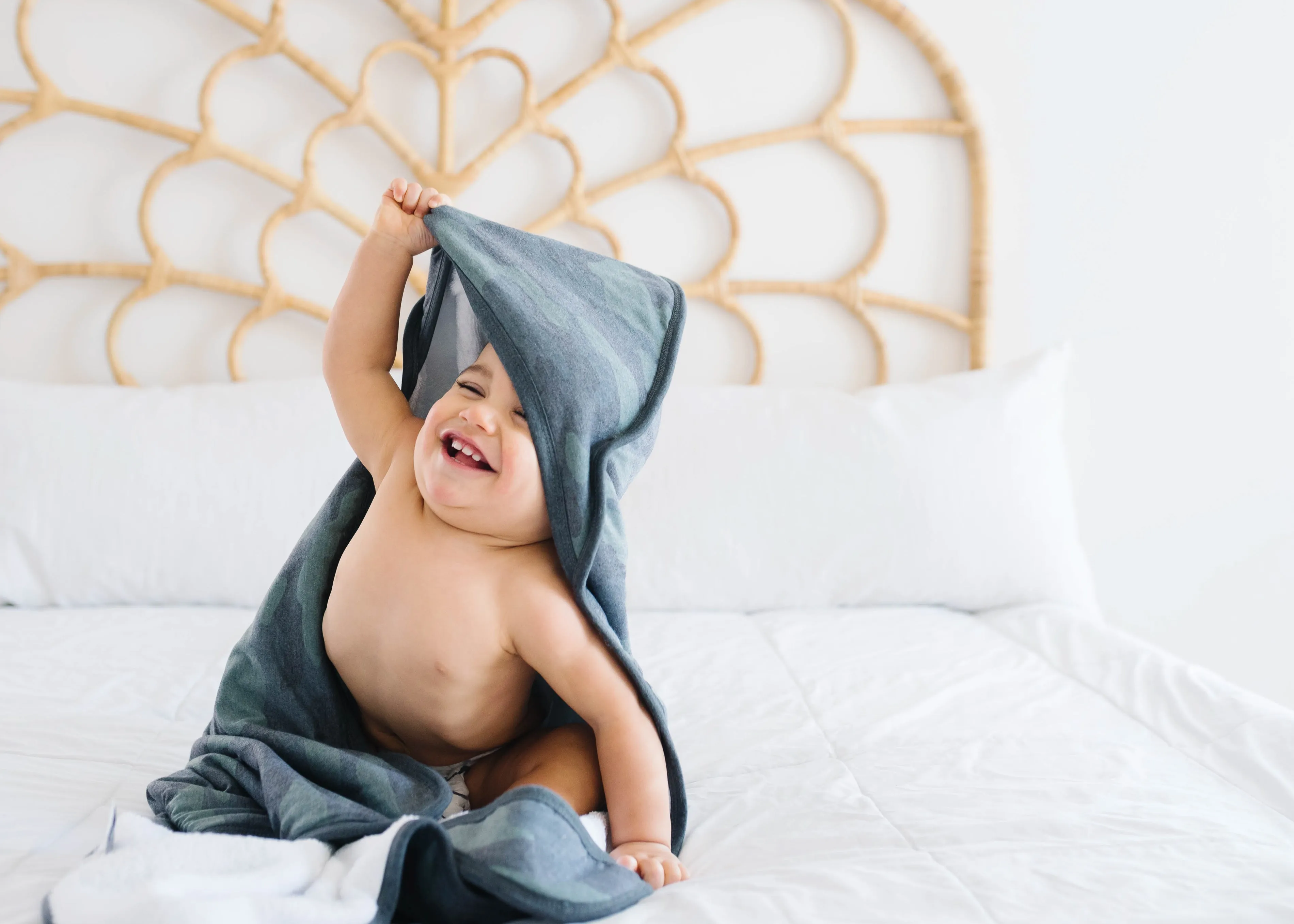 Premium Baby Knit Hooded Towel - Hunter