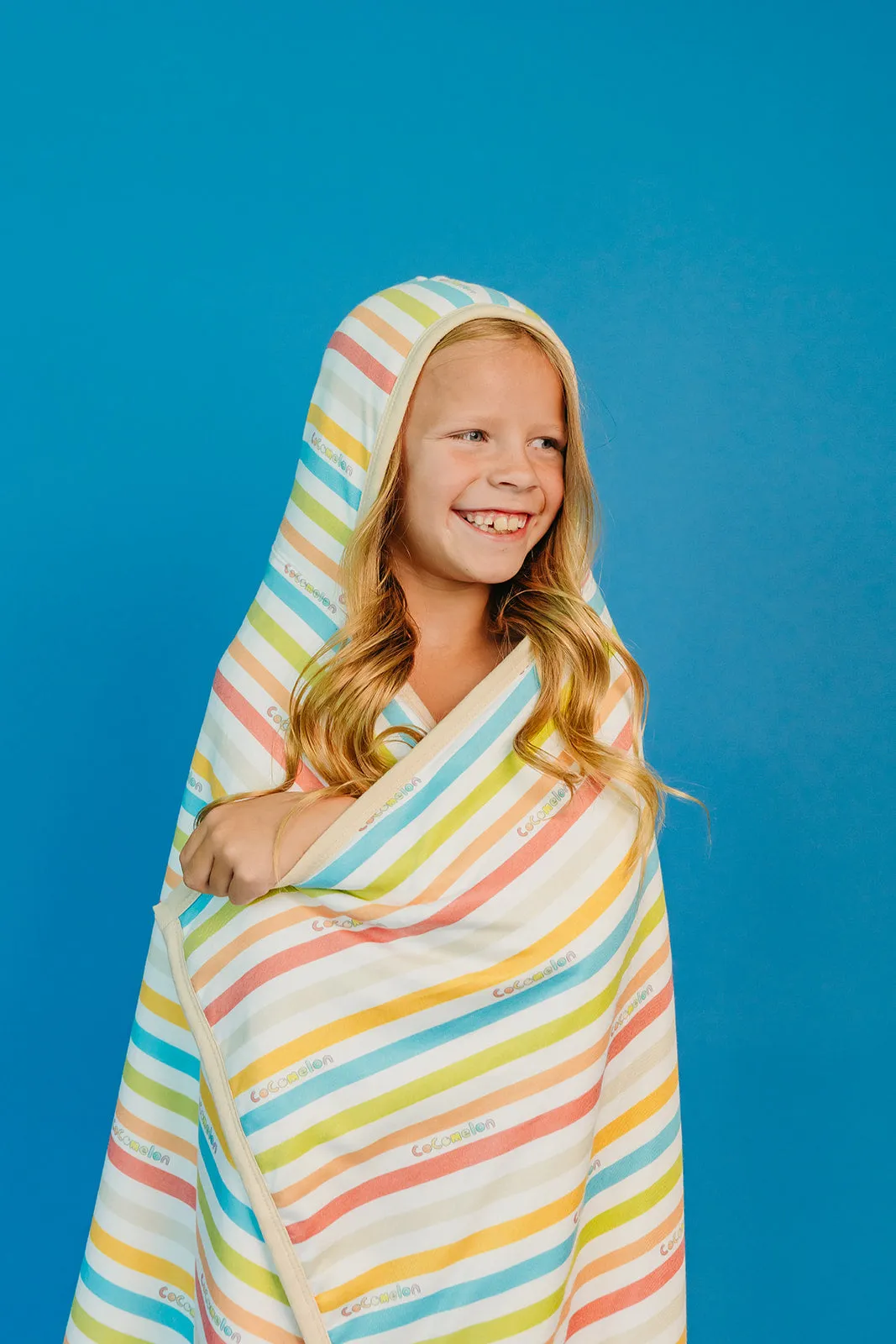 Premium Big Kid Hooded Towel - CoComelon Stripe