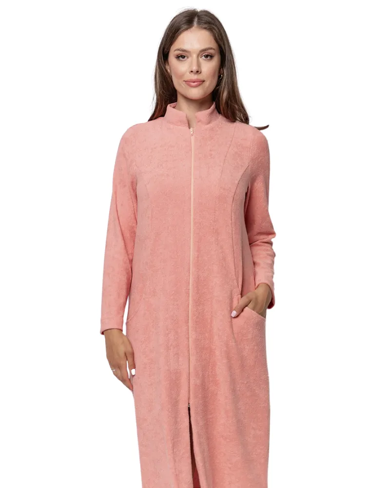 R04 Golden Rose Zip Up Long Bath Robe