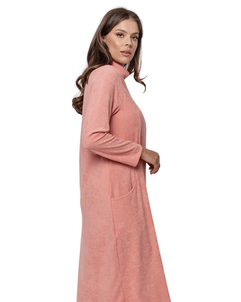 R04 Golden Rose Zip Up Long Bath Robe
